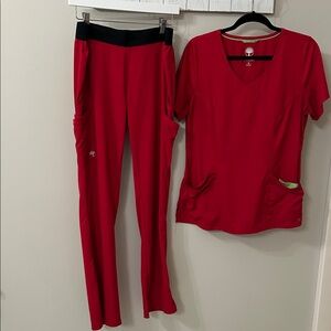 Healing Hands Red Scrub Set